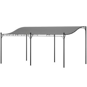 10' x 16' Outdoor Pergola Canopy, Metal Patio Canopy with Drainage Holes for Backyard, Garden, Dark Gray