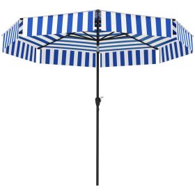 8.6FT Patio Umbrella, UPF 30+ Outdoor Market Umbrella, 2-Tier Vented Patio Table Umbrella with Crank 8 Ribs