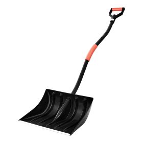 VEVOR Snow Shovel for Driveway, 17 in Wide Plastic Snow Shovel with D-shaped Handles & Aluminum Blade, Large Capacity Snowplow Shovels
