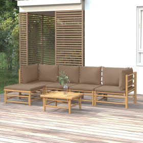 Garden Lounge Set Taupe Bamboo Medium Modular Garden Lounge Set
