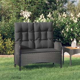 Reclining Garden Bench Black, Black