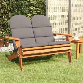 Garden Bench Brown and dark grey Solid Acacia wood and polyester