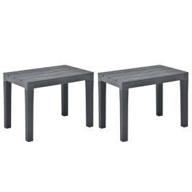 Garden Bench Set of 2 Anthracite Plastic Standard Lightweight