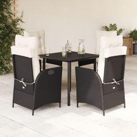 Garden Dining Set Black PE rattan Standard dining set size