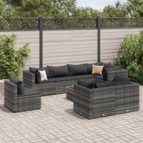 Patio Lounge Set Set of 8 Gray