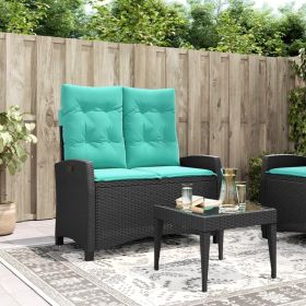 Reclining Garden Bench Black, Turquoise