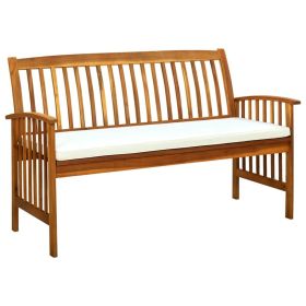 Garden Bench Warm Acacia Solid Acacia wood 57.9 in Ergonomic