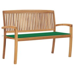 Garden Bench Natural Teak Solid Teak Wood 50.6 in Stackable