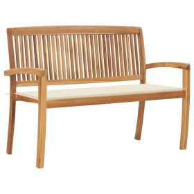 Garden Bench Teak 2-seater Stackable Durable Wooden Bench