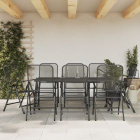 Garden Dining Set Anthracite Expanded Metal Mesh with E-coating