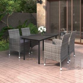 Garden Dining Set Grey, Dark Grey, Black