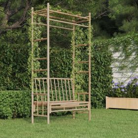 Garden Bench With Pergola natural bamboo Bamboo Medium