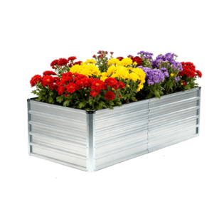 Metal Raised Garden Bed, 6x3x2ft Outdoor Planter Box, Raised Garden Beds For Planting Plants Vegetables, Flowers (Option: Silver)