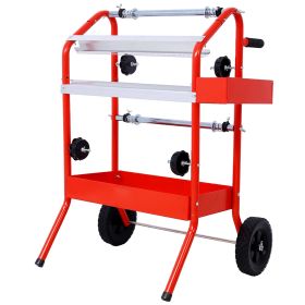 Mobile 18 Multi-Roll Masking Paper Machine With Storage Trays,RED (Option: Red)