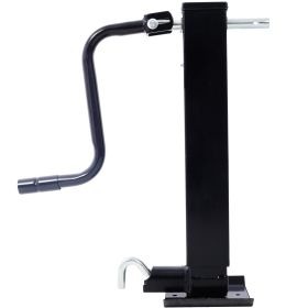 Weld On Trailer Jack, 12,000 Lbs. Capacity, Sidewind Crank, No Mount Square Jack Tube,26 Inch Travel, Heavy-Duty Square Tube (Option: Black)