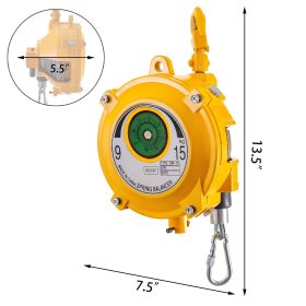 Spring Balancer 20-33lbs(9-15kg) Retractable Tool Holder 1.5m Length Tool Balancer With Hook And Wire Rope Adjustable Balancer Retractor Hanging (Option: Yellow)
