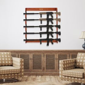 Gun Rack, Wood Gun Rack Wall Mount, Gun Display Rack Holds 5 Rifles, Shotguns, 132 Lb Heavy Duty Wall Storage Display Rifle Rack With Soft Paddin (Option: Natural)