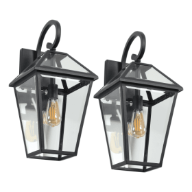 Modern Outdoor Waterproof Wall Lights Support Many Types Of Bulb-2 Packs Unavailable Platform- Temu (Option: Black)