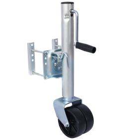 1500lbs Trailer Jack With Double Wheel, Adjustable 12 Lift Travel, Boat On For Boat RV Utility, Swivel Tongue Towing Dual Wheel (Option: Silver)