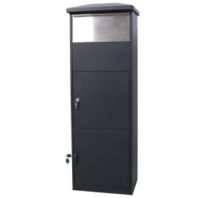 Large Package Delivery Parcel Mail Drop Box For Porch, Floor Lockable Drop Slot Mail Box With Parcel Compartment, Black (Option: Black)