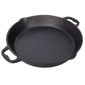 17inch Pre-Seasoned Cast Iron Skillet, Cast Iron Pan,Dual Assist Handles,Use For Grill, Stovetop, Induction, Oven Safe Cookwa (Option: Black)