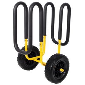 M Shape Suspenz Stand Up Paddle Board & Surfboard Transport Cart With 10in Flat-Free Tires. 150 LBS SUP Carrier Trolley Yelloe Color (Option: Yellow)