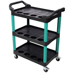3 Tier Rolling Auto Detail Cart With Wheels,Car Wash Organizer For Detailers Garage, Workshop, Repair Shop, Storage Tool, Green&Black (Option: BlackGreen)