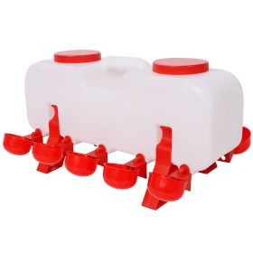 Semi-Automatic Chicken Waterer With 10 Drinking Cup,Easy Disassembly And Cleaning Water Dispenser,for Chickens Ducks And Geese (Option: White)