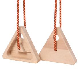 2Pcs Triangle Climbing Hangboard With Rope, Training Finger Grip,Fingerboard Rock Climbing For Outdoor Home (Option: Brown)