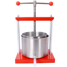 Fruit Wine Manual Press - 0.8 Gallon Stainless Steel Barrels Press Machine For Juice, Vegetable,Wine,Olive Oil (Option: Red)