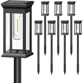 6Pack Solar Powered Stake Light Outdoor Decorative Landscape Lamp IP65 Waterproof Auto On Off Outdoor Light For Pathway Garden Yard Patio (Option: 6Pcs)