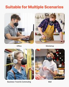 KN95 Face Masks, 50 Pack KN95 Particulate Respirator Mask, Breathable And Disposable, Five-Layer Filtration Dust Masks, Pollen-Filtering Allergy (Option: Black)