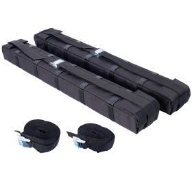 Premium Kayak Roof Rack Pads Universal Car Soft Roof Rack Kayak Carrier For Canoe-Surfboard-Paddleboard-SUP-Snowboard With Tie Down Straps, Tie D (Option: Black)