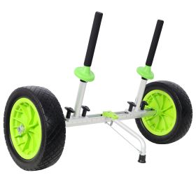 Sit On Top Kayak Cart, Heavy-Duty Plug-in Kayak Cart Dolly With 12 Inch Solid Wheels,Width Adjustable (Option: Green)