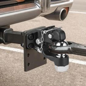Pintle Hitch Combination 2' Hitch Ball For 2.5' To 3' Lunette Ring 20000 Lbs (Option: Black)