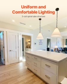 4-Pack CFL Light Bulbs, 13W Compact Fluorescent Spiral Bulbs With 2700K Warm Light, 900lm Luminous Flux, Twist And Lock GU24 Base, Ideal For Bedr (Option: White)