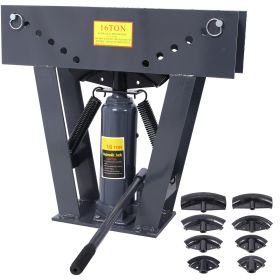 16 Ton Pipe Tube Bender Manual Hydraulic, Piping Bending Exhaust Tube Fabric W8 DiesAdjustable Rollers 90-180 Degree Bend Steel Iron Metal Ratche (Option: Dark Gray)