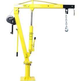 Hydraulic Pickup Truck Crane With Hand Winch  , Pickup Truck Bed Hoist Jib Crane- 2000-Lb. Capacity Yellow (Option: Yellow)