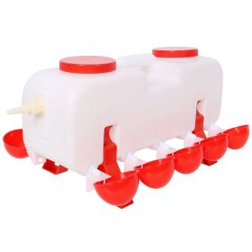 Automatic Chicken Waterer With 10 Drinking Cup,Easy Disassembly And Cleaning Water Dispenser,for Chickens Ducks And Geese (Option: White)