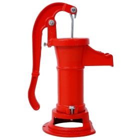 Operated 25 Ft. Antique Pitcher Hand Water Pump, Red (Option: Red)