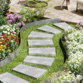 Steel Landscape Edging 5 Packs 39x5in Rust-Resistant Edging Border Dark Gray (Option: Grey)