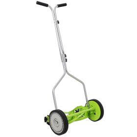 14in Push Lawn Mower, Push Reel Lawn Mower, Green Color (Option: Green Grey)