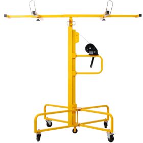 Drywall Lift Panel 13' Lift Drywall Panel Hoist Jack Lifter Jack Rolling Caster Wheel Sheetrock Drywall Lift Construction Tools,150-lb. Capacity, (Option: Yellow)