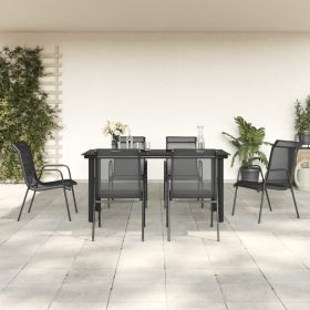 Garden Dining Set Black, Anthracite (Color: Black)