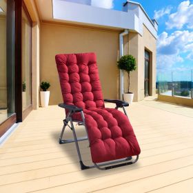 71x22in Plus Type Chaise Lounger Cushion Recliner Rocking Chair Sofa Mat Deck Chair Cushion for Outdoor Patio Garden (Type: Plus-Red)