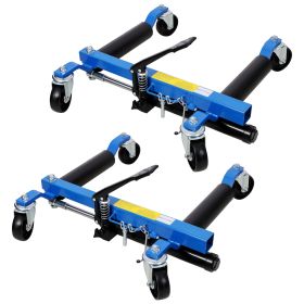 Car Dolly Set Of 2,Wheel Dolly Car Skates Vehicle Positioning Hydraulic Tire Jack With Foot Pedal Lift Hydraulic Car Wheel Dolly, 1,500lbs Blue (Option: BlackBlue)