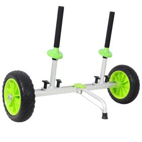 Sit On Top Kayak Cart, Heavy-Duty Plug-in Kayak Cart Dolly With 10 Inch PU Wheels,Width Adjustable (Option: Green)