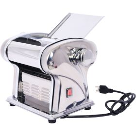 Electric Pasta Maker Noodle Maker Pasta Making Machine Dough Roller Cutter Thickness Adjustable Stainless Steel US 110V 135w One Blade 2.5mm Roun (Option: Silver)