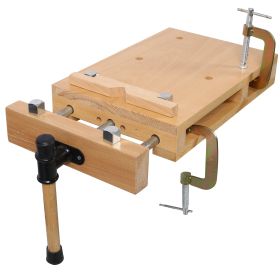 Woodworking Bench Vise Portable Hard Wood Workbench With 2 G-Type Fixing Clips, 4 Limit Blocks, Quick-Release Handle, Work Benches For Wood Proce (Option: Natural)