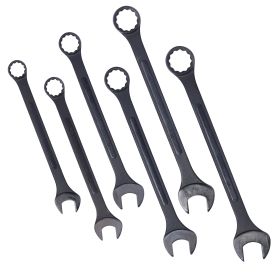 Jumbo Combination Wrench Set Extra Large, Metric, 6-piece, 35mm To 50mm,Black Oxide, With Pouch (Option: Black)